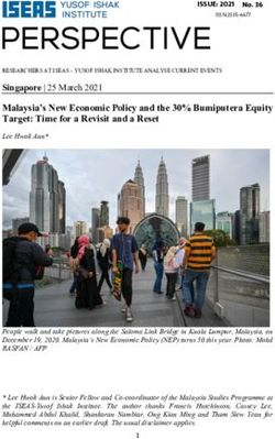 Singapore | 25 March 2021 Malaysia's New Economic Policy and the 30% Bumiputera Equity Target: Time for a Revisit and a Reset Lee Hwok Aun