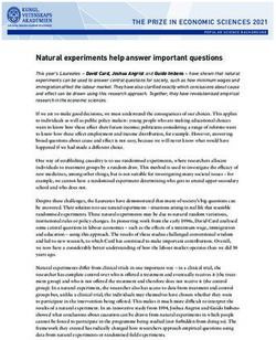 THE PRIZE IN ECONOMIC SCIENCES 2021 - P OP UL A R S CIENCE B ACKGROUND - Nobel ...