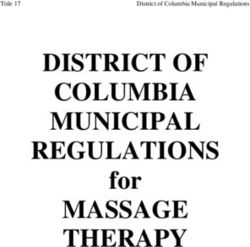 DISTRICT OF COLUMBIA MUNICIPAL REGULATIONS MASSAGE THERAPY - for - DC Health
