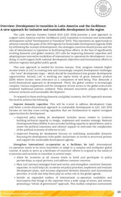 Overview: Development in transition in Latin America and the Caribbean: A new approach for inclusive and sustainable development in the region ...