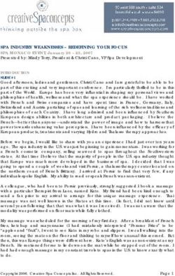 SPA INDUSTRY WEAKNESSES - REDEFINING YOUR FOCUS