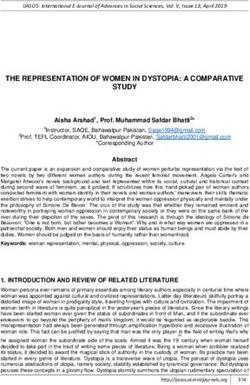 THE REPRESENTATION OF WOMEN IN DYSTOPIA: A COMPARATIVE STUDY