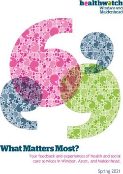 Your feedback and experiences of health and social care services in Windsor, Ascot, and Maidenhead. Spring 2021 - Healthwatch Wam