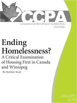 CCPA Ending Homelessness? - A Critical Examination of Housing First in Canada and Winnipeg By Matthew Stock - Canadian Centre for Policy Alternatives