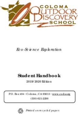 Student Handbook Eco-Science Exploration - 2019/2020 Edition