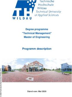 Programm description Degree programme "Technical Management" Master of Engineering
