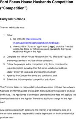 Ford Focus House Husbands Competition ("Competition")