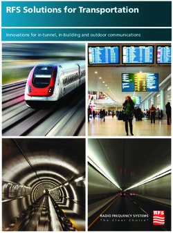 RFS Solutions for Transportation - Innovations for in-tunnel, in-building and outdoor communications