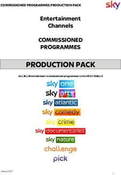 PRODUCTION PACK COMMISSIONED PROGRAMMES - Entertainment Channels COMMISSIONED PROGRAMMES PRODUCTION PACK - Sky.com