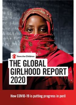 THE GLOBAL GIRLHOOD REPORT 2020 - How COVID-19 is putting progress in peril - Save the Children ...