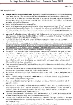 Heritage Green Child Care Inc - Summer Camp 2020