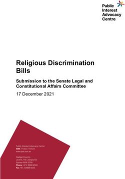 Religious Discrimination Bills - Submission to the Senate Legal and Constitutional Affairs Committee 17 December 2021 - Public Interest Advocacy ...