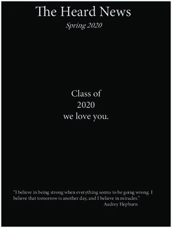 The Heard News - Class of 2020 we love you - Spring 2020 - Station Camp High School