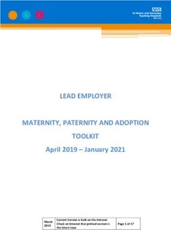 LEAD EMPLOYER MATERNITY, PATERNITY AND ADOPTION TOOLKIT - April 2019 - January 2021