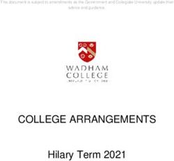 COLLEGE ARRANGEMENTS Hilary Term 2021