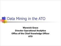 Data Mining in the ATO - ATO Warwick Graco Director Operational Analytics Office of the Chief Knowledge Officer