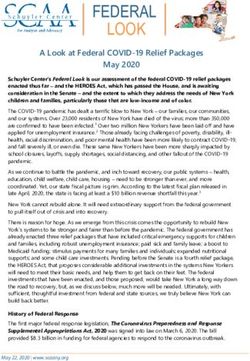 FEDERAL LOOK A Look at Federal COVID-19 Relief Packages May 2020 - Schuyler Center for Analysis ...