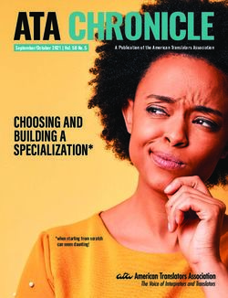 ATA CHRONICLE CHOOSING AND BUILDING A SPECIALIZATION* - A Publication of the American Translators Association