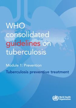 WHO consolidated guidelines on tuberculosis - Tuberculosis preventive treatment Module 1: Prevention - World Health ...