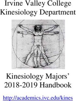 Irvine Valley College Kinesiology Department - Kinesiology Majors' 2018-2019 Handbook