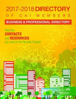 2017-2018 DIRECTORY OF CAI - CONTACTS - CAI Nevada Chapter