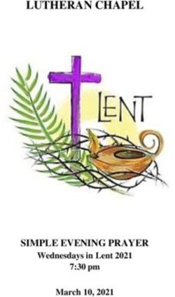 LUTHERAN CHAPEL - SIMPLE EVENING PRAYER Wednesdays in Lent 2021 7:30 pm March 10, 2021