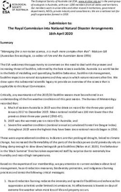Submission to: The Royal Commission into National Natural Disaster Arrangements 16th April 2020