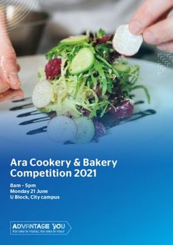 Ara Cookery & Bakery Competition 2021 - 8am - 5pm Monday 21 June U Block, City campus - Christchurch