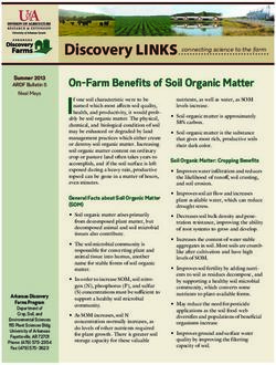 On-Farm Benefits of Soil Organic Matter - Discovery LINKS connecting science to the farm