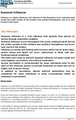 SEASONAL INFLUENZA - TRAVELHEALTHPRO