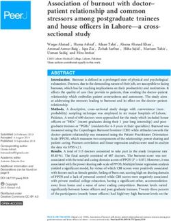 Association of burnout with doctor-patient relationship and common stressors among postgraduate trainees and house officers in Lahore-a cross...