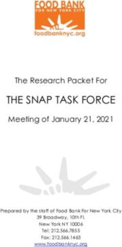 THE SNAP TASK FORCE The Research Packet For Meeting of January 21, 2021
