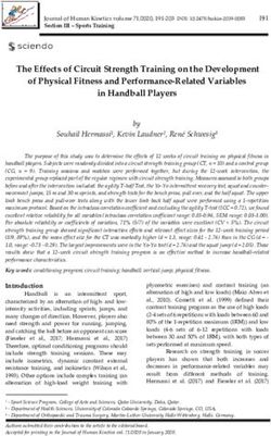The Effects of Circuit Strength Training on the Development of Physical Fitness and Performance-Related Variables in Handball Players