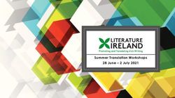 SUMMER TRANSLATION WORKSHOPS - Summer Translation Workshops 28 June - 2 July 2021 - Literature Ireland