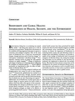 Biodiversity and Global Health: Intersection of Health, Security, and the Environment