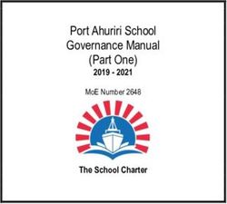 Port Ahuriri School Governance Manual (Part One) 2019 - 2021 The School Charter