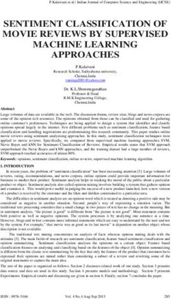 SENTIMENT CLASSIFICATION OF MOVIE REVIEWS BY SUPERVISED MACHINE LEARNING APPROACHES