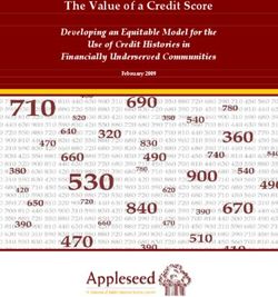 The Value of a Credit Score - Developing an Equitable Model for the Use of Credit Histories in Financially Underserved Communities