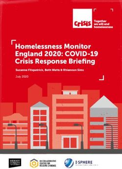 Homelessness Monitor England 2020: COVID-19 Crisis Response Briefing - Suzanne Fitzpatrick, Beth Watts & Rhiannon Sims