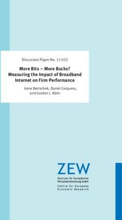 More Bits - More Bucks? Measuring the Impact of Broadband Internet on Firm Performance - Irene Bertschek, Daniel Cerquera, Dis cus si on Paper No ...
