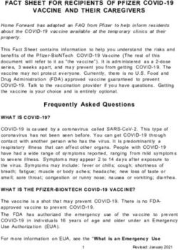 FACT SHEET FOR RECIPIENTS OF PFIZER COVID-19 VACCINE AND THEIR CAREGIVERS