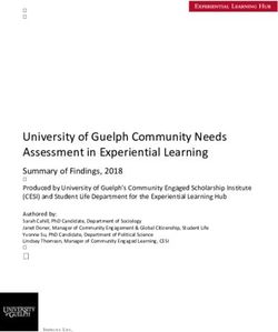 University of Guelph Community Needs Assessment in Experiential Learning
