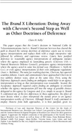 The Brand X Liberation: Doing Away with Chevron's Second Step as Well as Other Doctrines of Deference