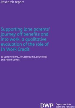 Supporting lone parents' journey off benefits and into work: a qualitative evaluation of the role of In Work Credit - by Lorraine Sims, Jo ...