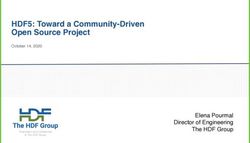 HDF5: Toward a Community-Driven Open Source Project - Elena Pourmal Director of Engineering The HDF Group