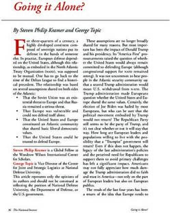 Going it Alone? By Steven Philip Kramer and George Topic - Wilson Center
