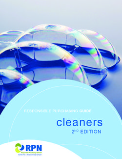 Cleaners 2nd edition Responsible puRchasing Guide
