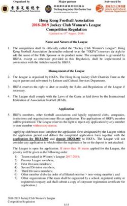 Hong Kong Football Association 2018-2019 Jockey Club Women's League Competition Regulation