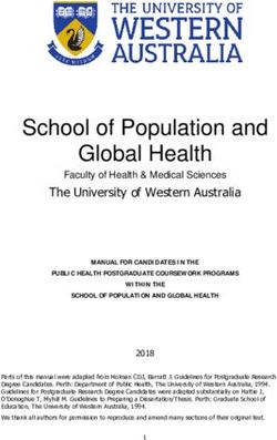 School of Population and Global Health - Faculty of Health & Medical Sciences - UWA
