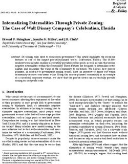Internalizing Externalities Through Private Zoning: The Case of Walt Disney Company's Celebration, Florida